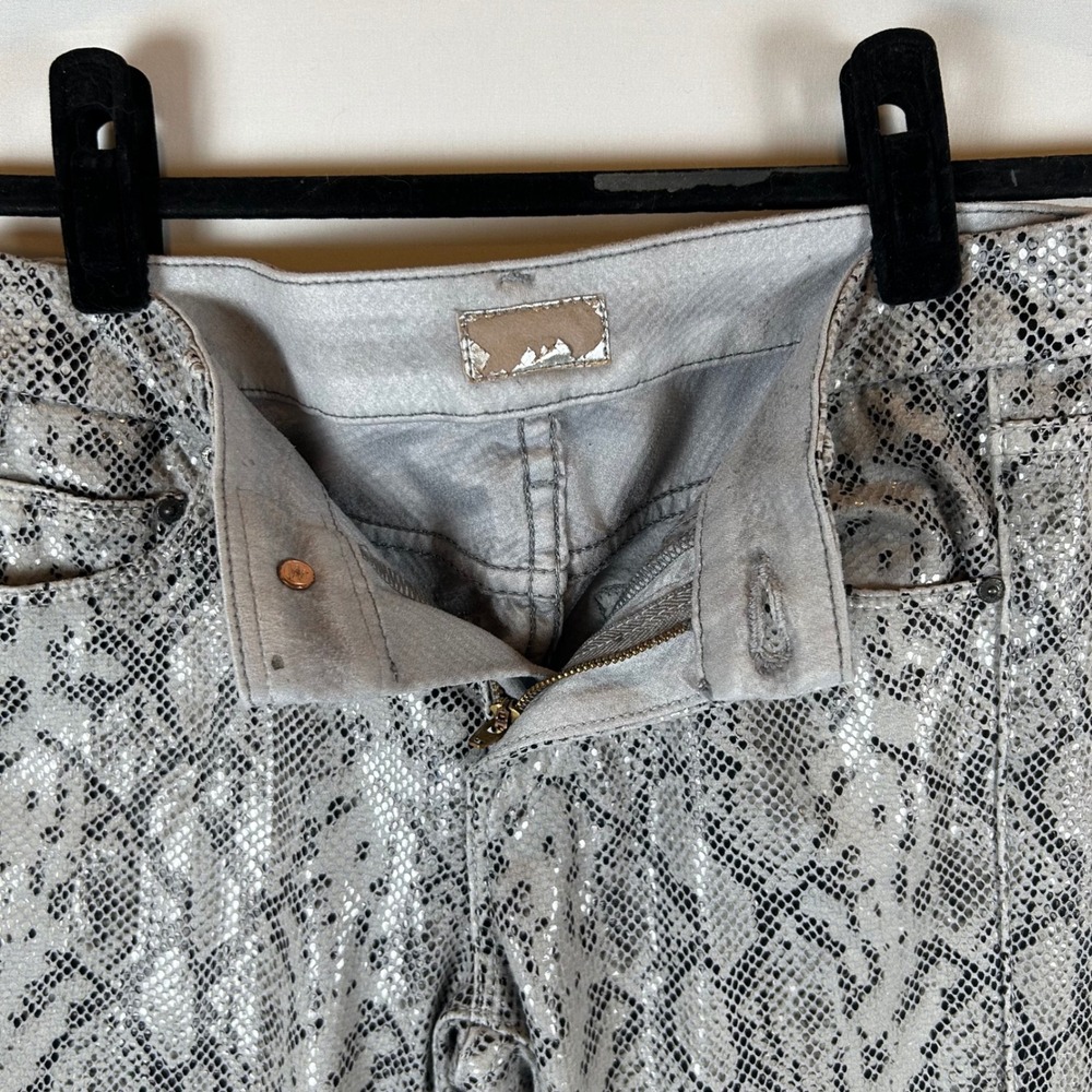 MOTHER The Looker Ankle Skinny Jeans Rattlesnake Animal Print Women's Size 24 - Picture 12 of 12